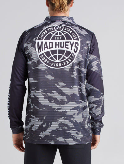 Hueys Global UPF50+ Fishing Shirt - Vintage Black – The Vault Surf and  Fashion